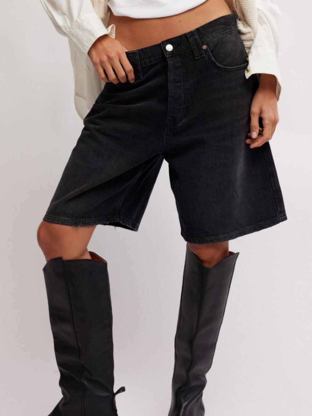 NWT Free People Montana Short in Black